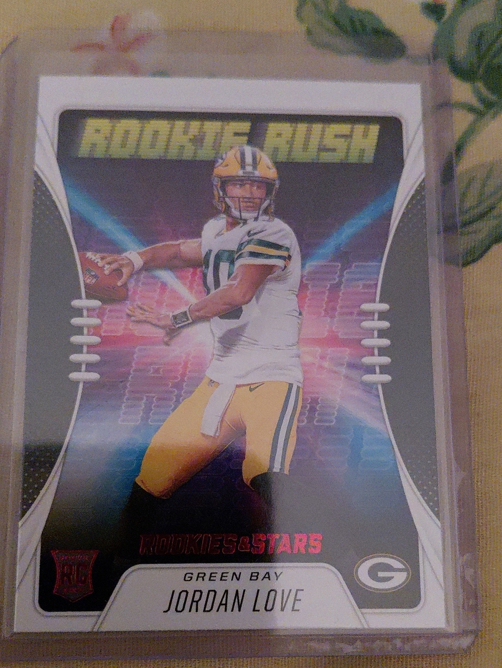 Green and Yellow Football Player Rookie Card - Jordan Love